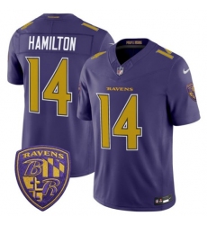 Men's Baltimore Ravens #14 Kyle Hamilton Purple 2026 F.U.S.E. Alternate Vapor Limited Football Stitched Jersey