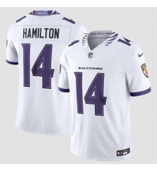 Men's Baltimore Ravens #14 Kyle Hamilton White 2026 F.U.S.E. Stitched Vapor Limited Football Jersey