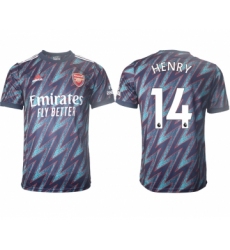 Men 2021-2022 Club Arsenal Second away aaa version blue 14 Soccer Jerseys