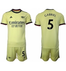 Men 2021-2022 Club Arsenal away yellow 5 Soccer Jersey