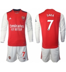 Men 2021-2022 Club Arsenal home red Long Sleeve 7 Soccer Jersey