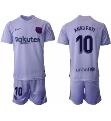 Men 2021-2022 Club Barcelona away purple 10 Soccer Jersey