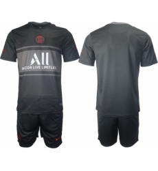 Men 2021-2022 Club Paris St German Second away black blank Soccer Jersey