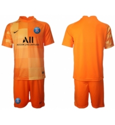 Men 2021-2022 Club Paris St German orange red goalkeeper blank Soccer Jersey