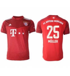Men's FC Bayern München #25 Thomas Müller Red Home Soccer Jersey