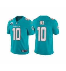 Men's Miami Dolphins 2022 #10 Tyreek Hill Aqua With 2-star C Patch Vapor Untouchable Limited Stitched Football Jerse