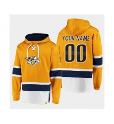 Men's Nashville Predators Active Player Custom Gold Ageless Must-Have Lace-Up Pullover Hoodie