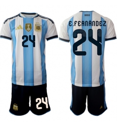Men's Argentina #24 E.FEANANDEZ National Team FIFA x World Cup 2026 Home White On Field Jersey