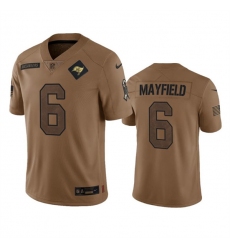 Men's Tampa Bay Buccaneers #6 Baker Mayfield 2023 Brown Salute To Service Limited Football Stitched Jersey