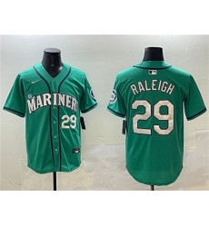 Men's Seattle Mariners #29 Cal Raleigh Aqua Limited Stitched jersey