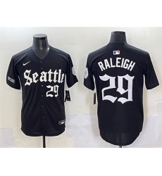 Men's Seattle Mariners #29 Cal Raleigh Black 'Deep Sea Gothic Edition' Vapor Premier Limited Stitched Baseball Jersey