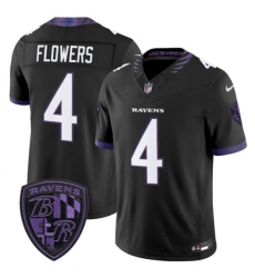 Men's Baltimore Ravens #4 Zay Flowers Black 2026 F.U.S.E. Alternate Vapor Limited Football Stitched Jersey