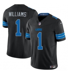 Men's Detroit Lions #1 Jameson Williams Black 2025 F.U.S.E. Vapor Limited Football Stitched Jersey