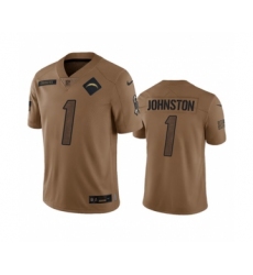 Men's Nike Los Angeles Chargers #1 Quentin Johnston 2023 Brown Salute To Service Limited Football Stitched Jersey