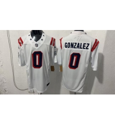 Men's New England Patriots #0 Christian Gonzalez White F.U.S.E. Vapor Limited Football Stitched Jersey