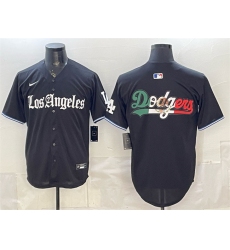 Mens Los Angeles Dodgers Team Big Logo Black 'Gothic Edition' Vapor Premier Limited Stitched Baseball Jersey