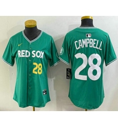 Women's Boston Red Sox #28 Kristian Campbell Green 2025 City Connect Player Name Limited Jersey
