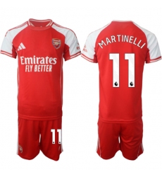 Men's Arsenal F.C #11 Gabriel Martinelli Red 2025 Home Soccer Jersey Suit