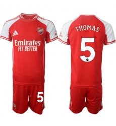 Men's Arsenal F.C #5 Thomas Red 2025 Home Soccer Jersey Suit