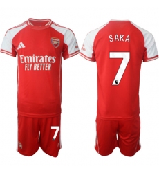 Men's Arsenal F.C #7 Bukayo Saka Red 2025 Home Soccer Jersey Suit