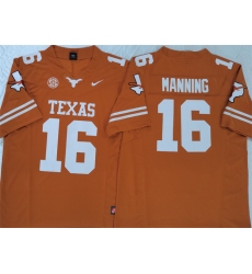 Men's Texas Longhorns #16 Peyton Manning Orange F.U.S.E Stitched Jersey