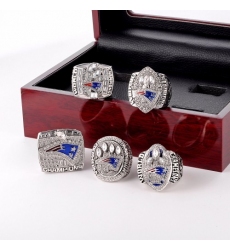 5Pcs NFL New England Patriots Super Bowl Championship ring European and American men's electroplated ring band box - No. 11