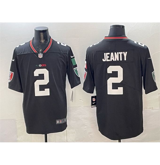 Men's Las Vegas Raiders #2 Ashton Jeanty Black Mexico Vapor Limited Football Stitched Jersey