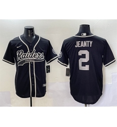 Men's Las Vegas Raiders #2 Ashton Jeanty Black Cool Base Stitched Baseball Jersey