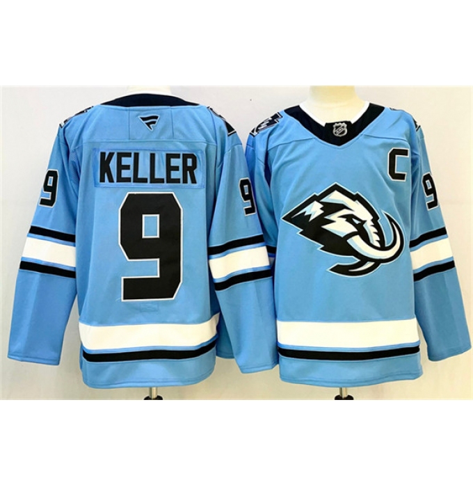 Men's Utah Mammoth #9 Clayton Keller Blue 2025 With C Stitched Jersey