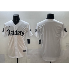 Men's Las Vegas Raiders Blank White 'Gothic Sin City Shadows Edition' Vapor Limited Stitched Baseball Jersey