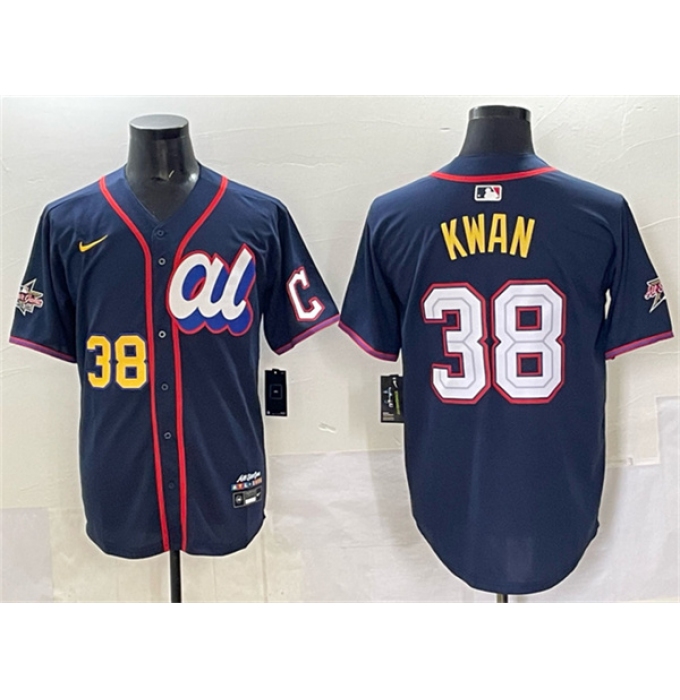 Men's American League #38 Steven Kwan Navy 2025 All-Star Edition Limited Stitched Baseball Jersey