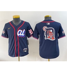 Women's American League Detroit Tigers Team Big Logo Navy 2025 All-Star Edition Limited Stitched Baseball Jersey(Run Small)