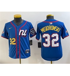 Youth National League #32 Jacob Misiorowski Blue 2025 All-Star Edition Limited Stitched Baseball Jersey