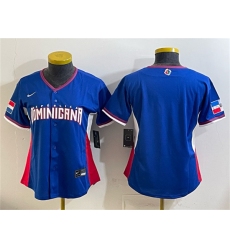 Women's Dominican Republic Baseball Blank Royal 2026 World Baseball Classic Road Stadium Stitched Baseball Jersey(Run Small)