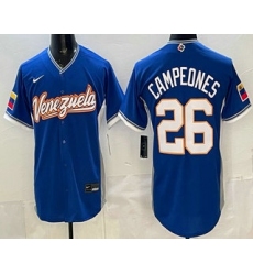 Men's Venezuela #26 Venezuela Blue 2026 World Baseball Classic Cool Base Jersey