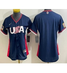 Women's USA Blank Navy 2026 World Baseball Classic Cool Base Jersey