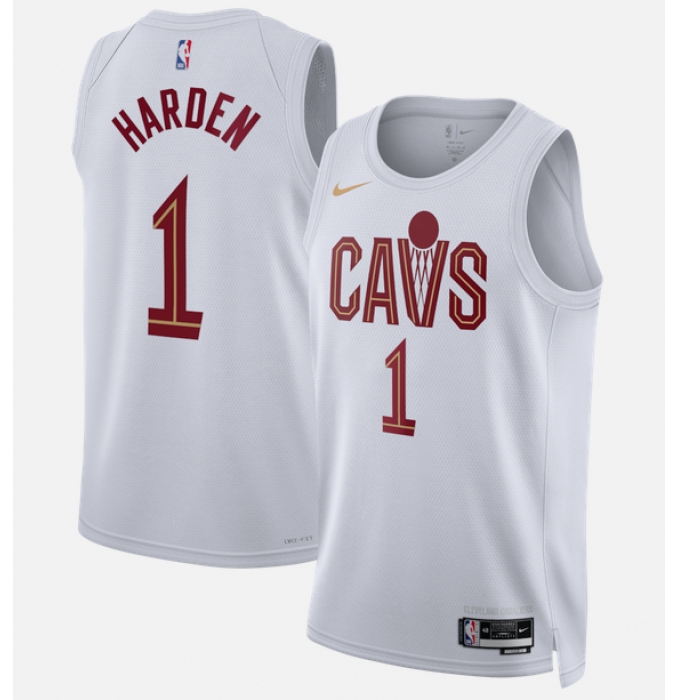 Men's Cleveland Cavaliers #1 James Harden White 2026 Association Edition Stitched Basketball Jersey