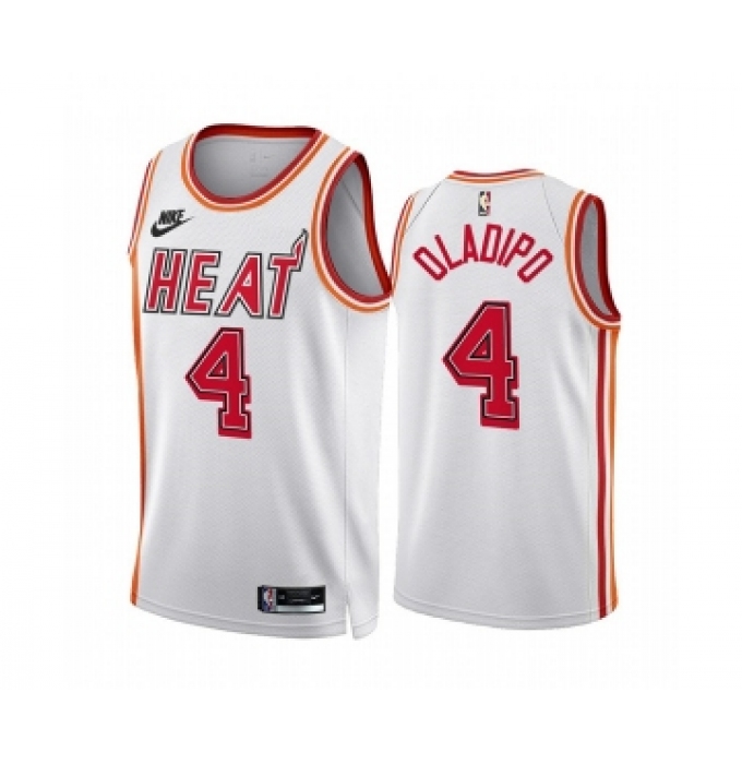 Men's Miami Heat #4 Andre Drummond White Classic Edition Stitched Basketball Jersey