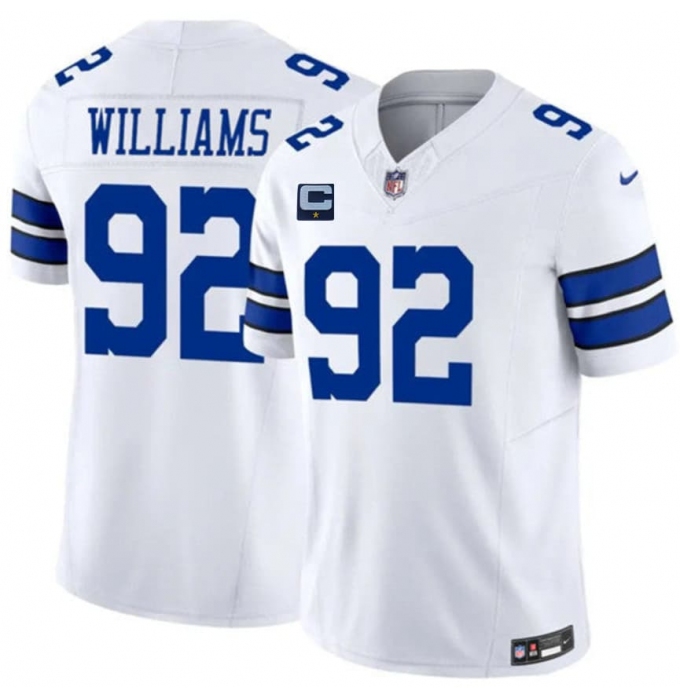 Men's Dallas Cowboys #92 Quinnen Williams White 2026 With 1-Star C F.U.S.E. Vapor Untouchable Limited Stitched Football Jersey