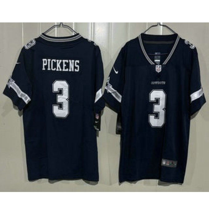Youth Dallas Cowboys #3 George Pickens Limited Navy Vapor Jersey