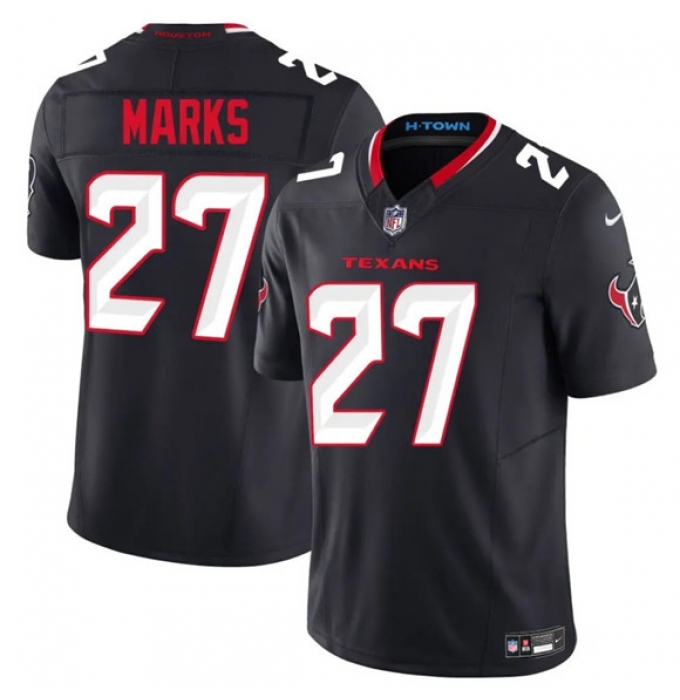Men's Houston Texans #27 Woody Marks Navy 2025 F.U.S.E. Vapor Limited Football Stitched Jersey