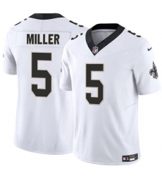 Men's New Orleans Saints #5 Kendre Miller White 2025 F.U.S.E Vapor Limited Football Stitched Jersey