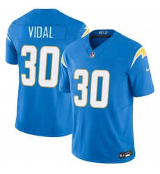 Men's Los Angeles Chargers #30 Kimani Vidal Blue 2025 F.U.S.E. Vapor Limited Football Stitched Jersey