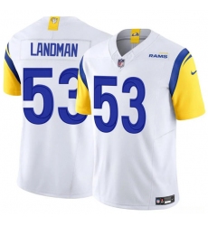 Men's Los Angeles Rams #53 Nate Landman White 2025 F.U.S.E. Vapor Untouchable Football Stitched Jersey