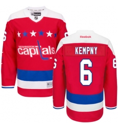 Youth Reebok Washington Capitals #6 Michal Kempny Authentic Red Third NHL Jersey
