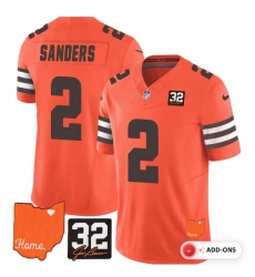 Men's Cleveland Browns #2 Shedeur Sanders Orange Limited Stitched Football Jersey