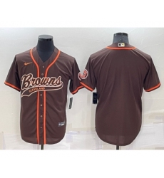 Men's Cleveland Browns Blank Brown Stitched MLB Cool Base Nike Baseball Jersey