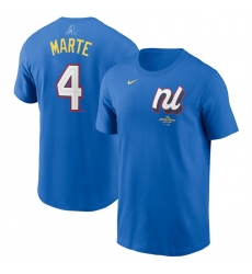 Men's National League #4 Ketel Marte Royal 2025 All-Star Edition Name & Number T-Shirt