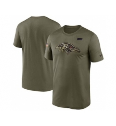 Men's Baltimore Ravens Football Olive 2021 Salute To Service Legend Performance T-Shirt