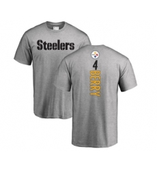 Football Pittsburgh Steelers #4 Jordan Berry Ash Backer T-Shirt